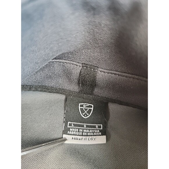 Nike Pullover Mens L 1/4 Zip Black Gray Fit Dry Dad Logo Outdoor Casual Grandpa - Picture 2 of 12
